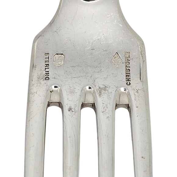 Set of 8 Christofle Sterling Silver Chinon Forks 8 1/8" #20511 - Picture 9 of 10